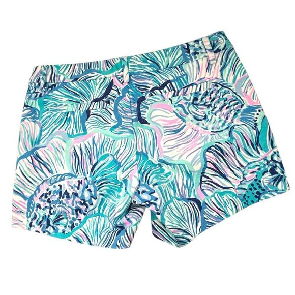 Lilly Pulitzer Callahan Stretch Short Bermuda Blue Fishful Thinking Print Size 2 - Picture 2 of 8
